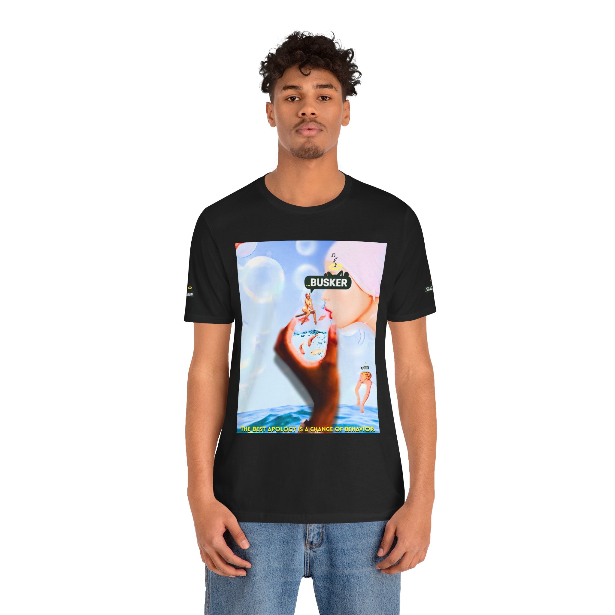Busker Vibe Unisex Jersey Tee – Colorful Artistic Design for Summer Fun