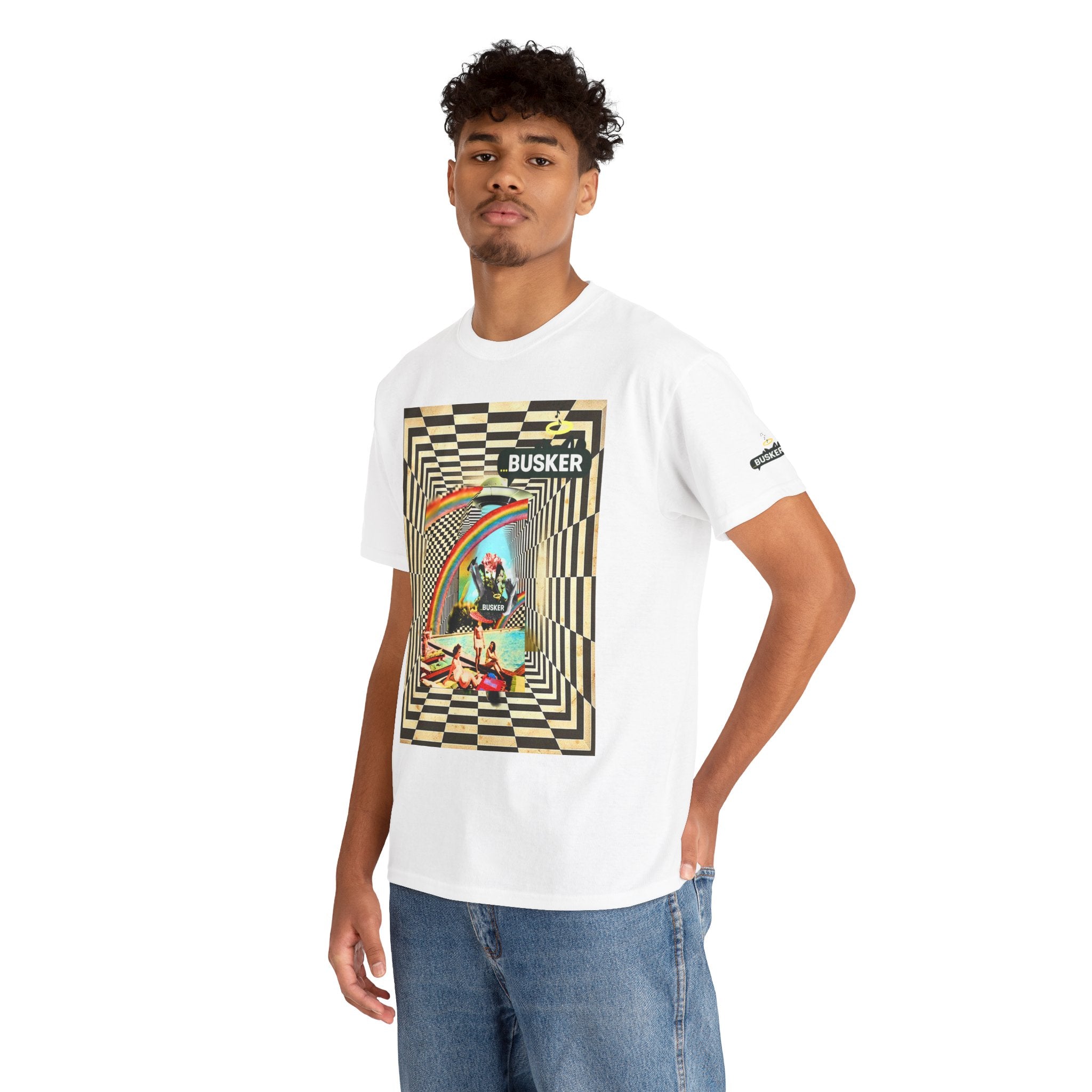 Retro Busker Graphic Tee - Unisex Heavy Cotton