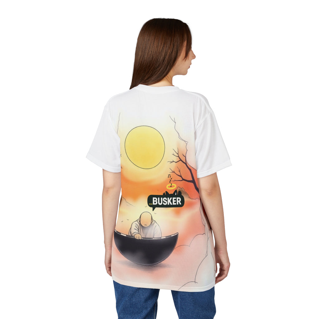 Artistic Unisex Tee, Musician Gift, Summer Vibes Shirt, Street Performer Apparel, Unique Graphic T-Shirt