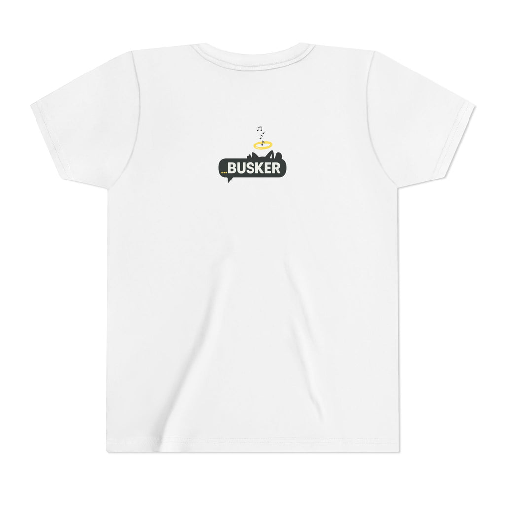 Youth Graphic Tee with Dinosaur Design, Fun Tee for Kids, Summer Style, Birthday Gift, Casual Wear, Playful Outfit, Busker Theme