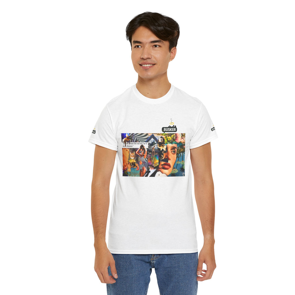 Artistic Unisex Heavy Cotton Tee - Vibrant Busker Design