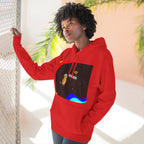 Colorful Space Cat Fleece Hoodie, Cozy, Unique, Gift for Cat Lovers, Birthday, Casual Wear, Fun Design