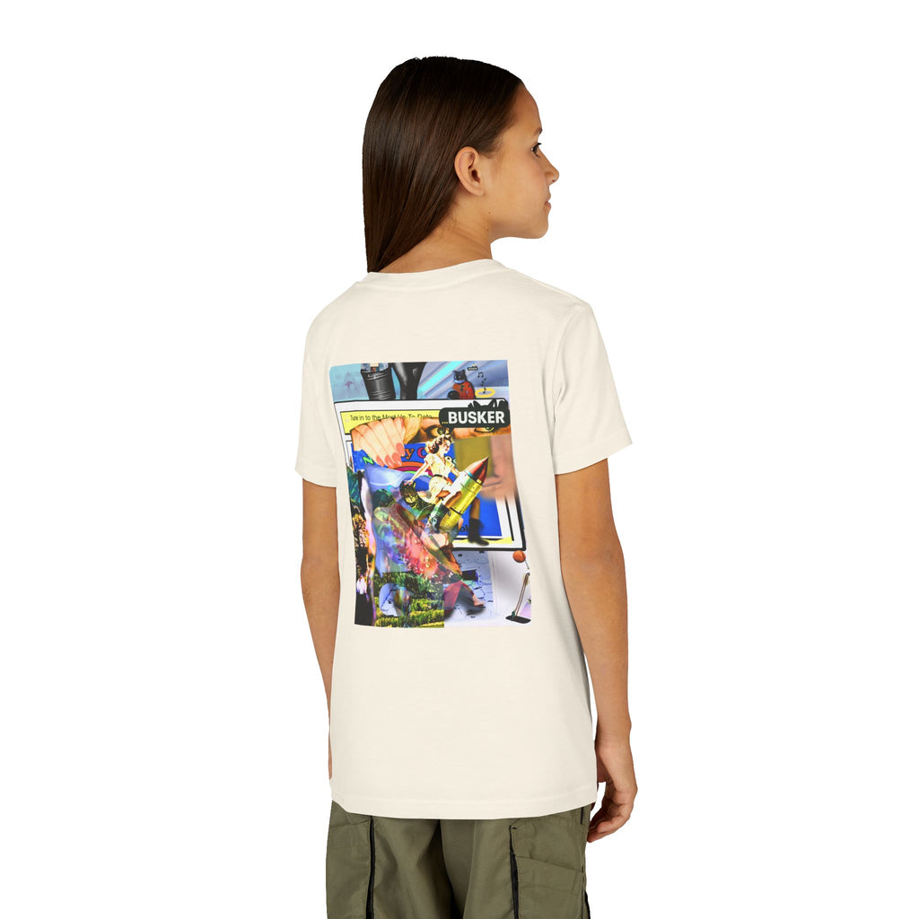 Colorful Youth Short Sleeve Tee - "Busker" Graphic Art Top