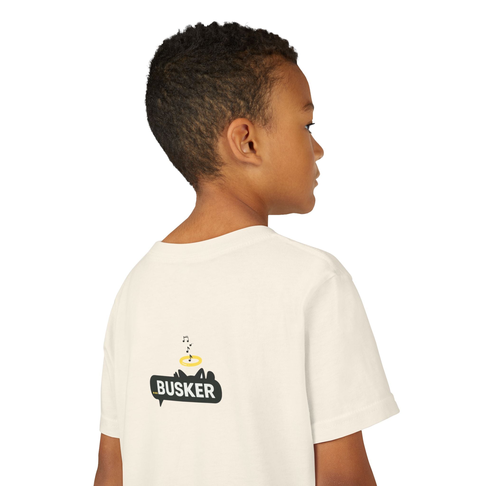 Youth Graphic Tee with Dinosaur Design, Fun Tee for Kids, Summer Style, Birthday Gift, Casual Wear, Playful Outfit, Busker Theme