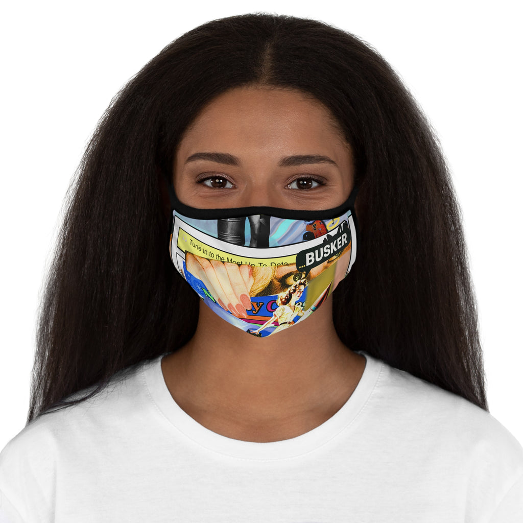 Busker-Themed Fitted Face Mask | Unique Art Design for Music Lovers