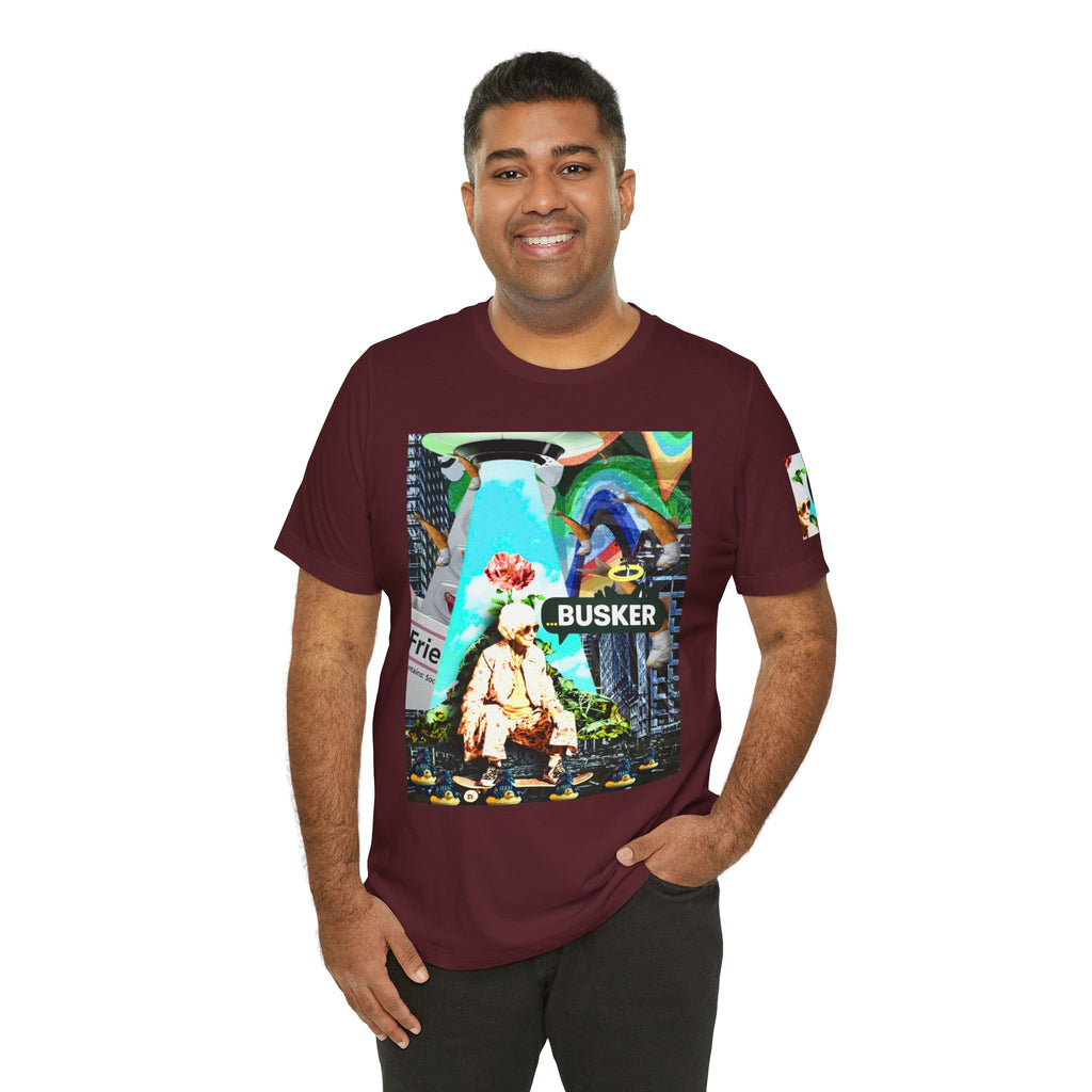 Street Art Busker Tee - Unisex Graphic Short Sleeve Shirt