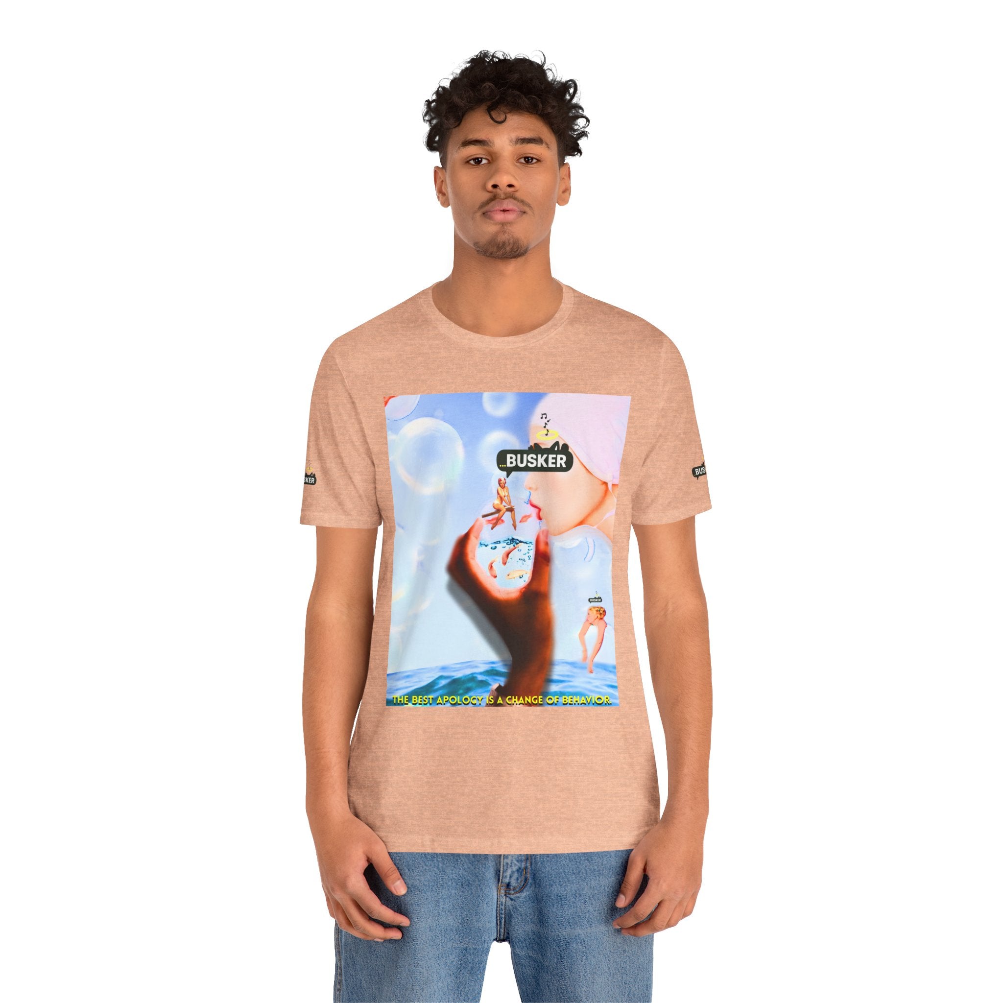 Busker Vibe Unisex Jersey Tee – Colorful Artistic Design for Summer Fun