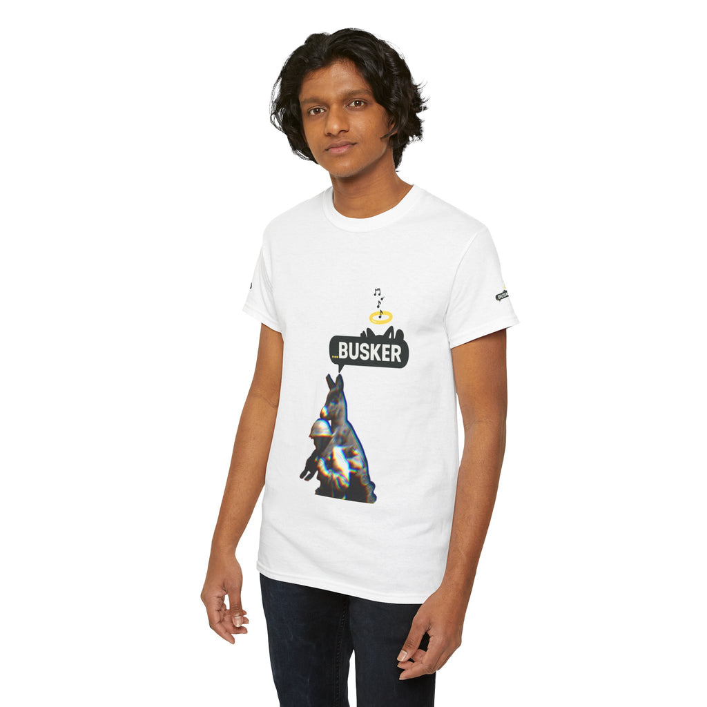 Busker Vibes Unisex Heavy Cotton Tee - Fun Graphic T-Shirt for Music Lovers and Street Artists