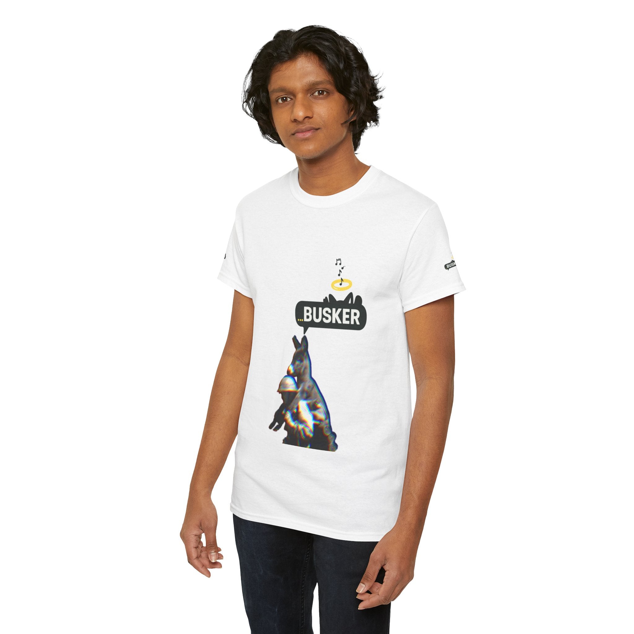 Busker Vibes Unisex Heavy Cotton Tee - Fun Graphic T-Shirt for Music Lovers and Street Artists