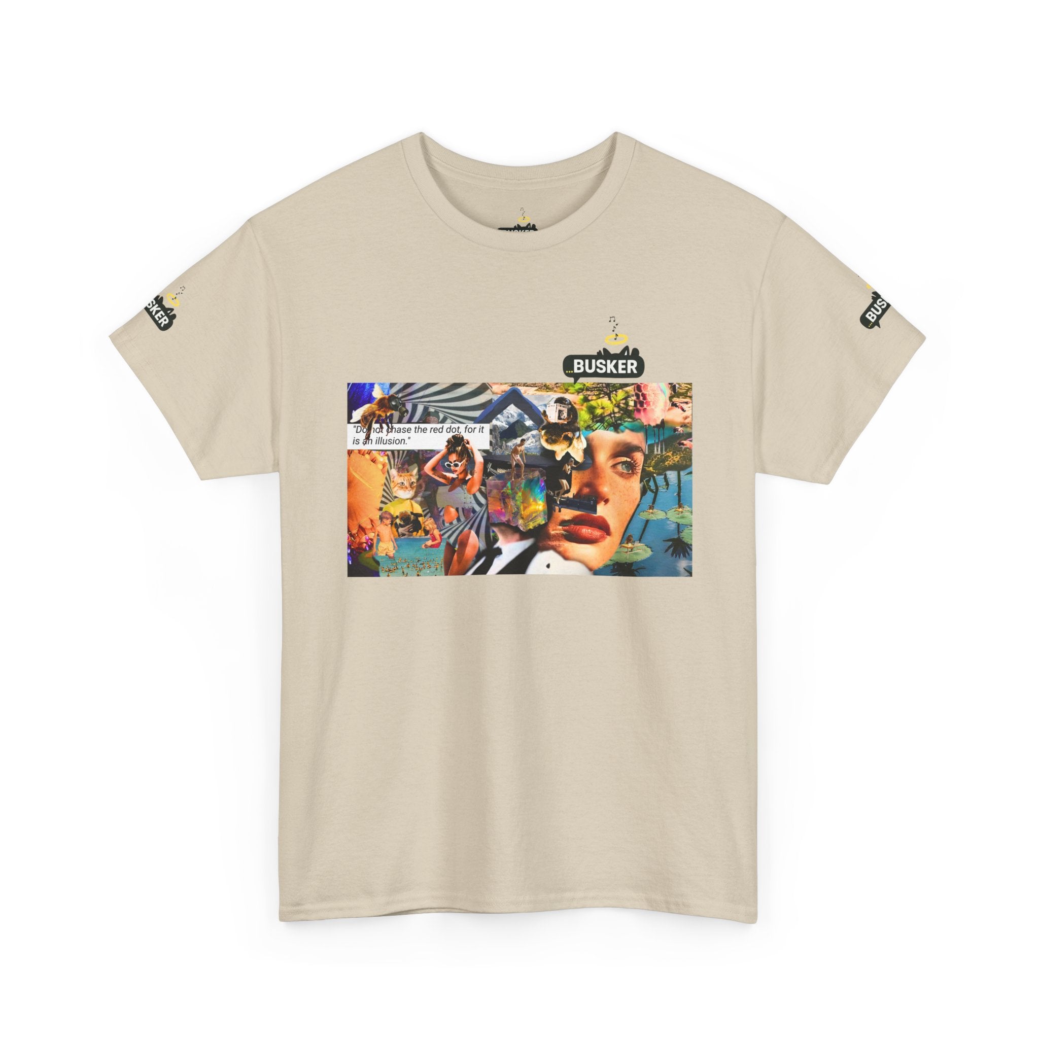 Artistic Unisex Heavy Cotton Tee - Vibrant Busker Design