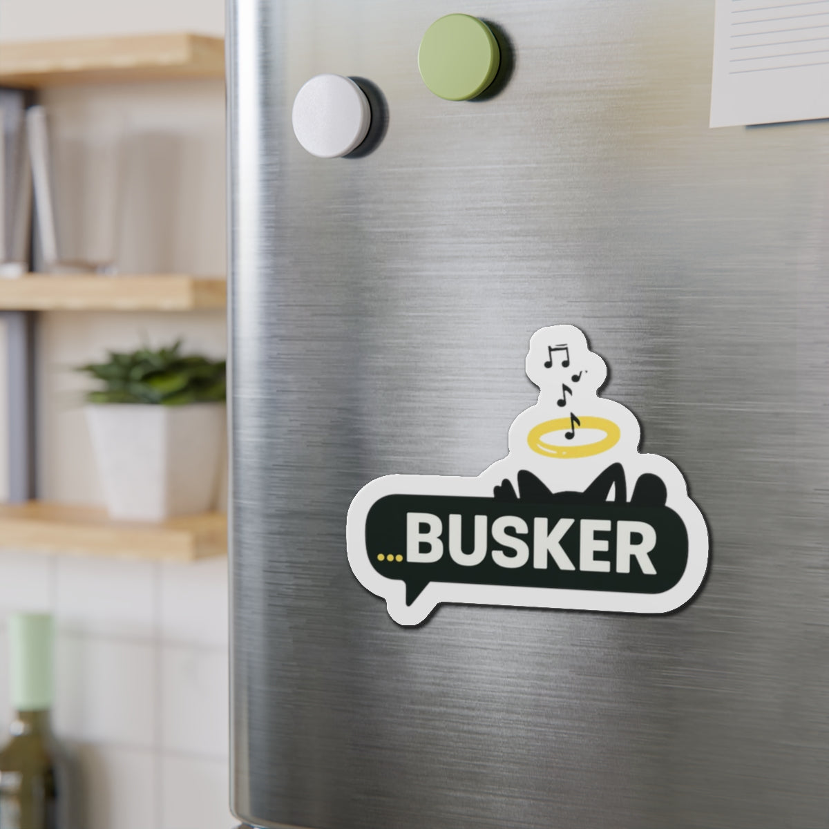 Busker Die-Cut Magnets, Cute Musician Fridge Decor, Gift for Music Lovers, Unique Home Accessories, Fun Kitchen Gift Ideas