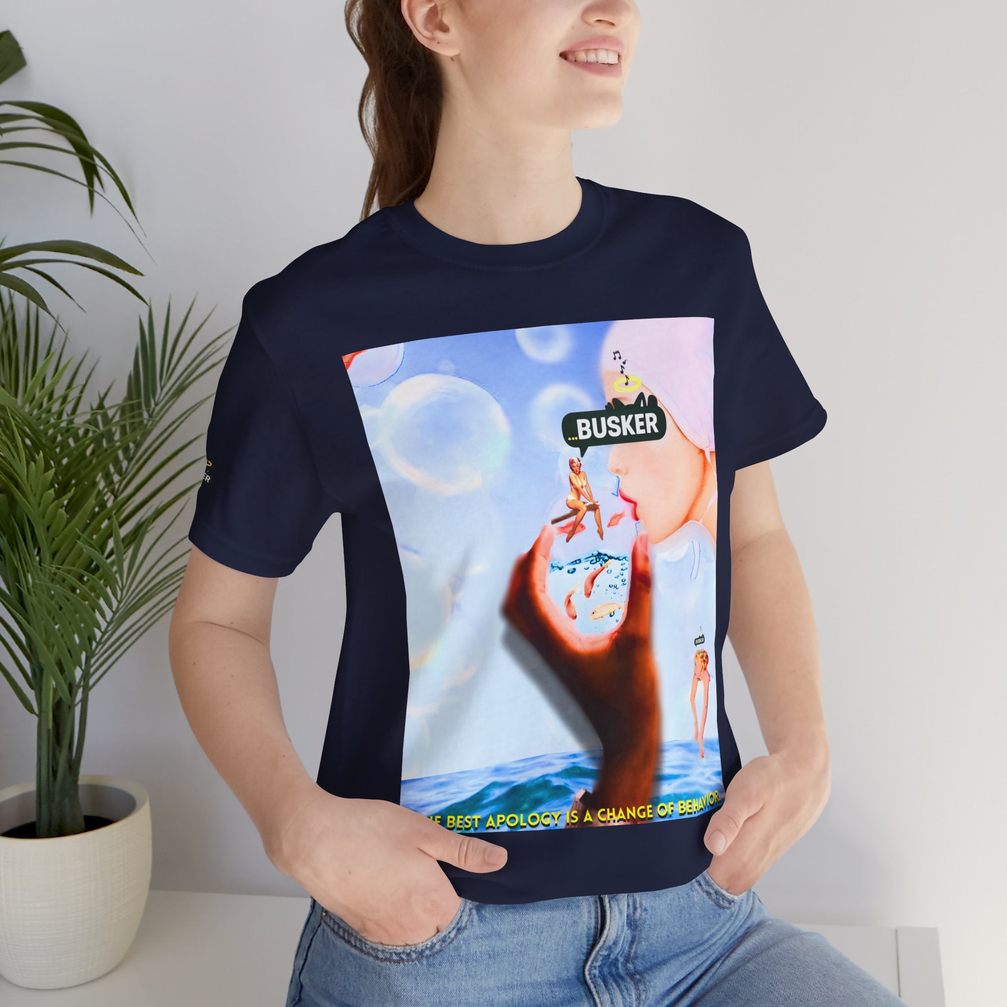 Busker Vibe Unisex Jersey Tee – Colorful Artistic Design for Summer Fun