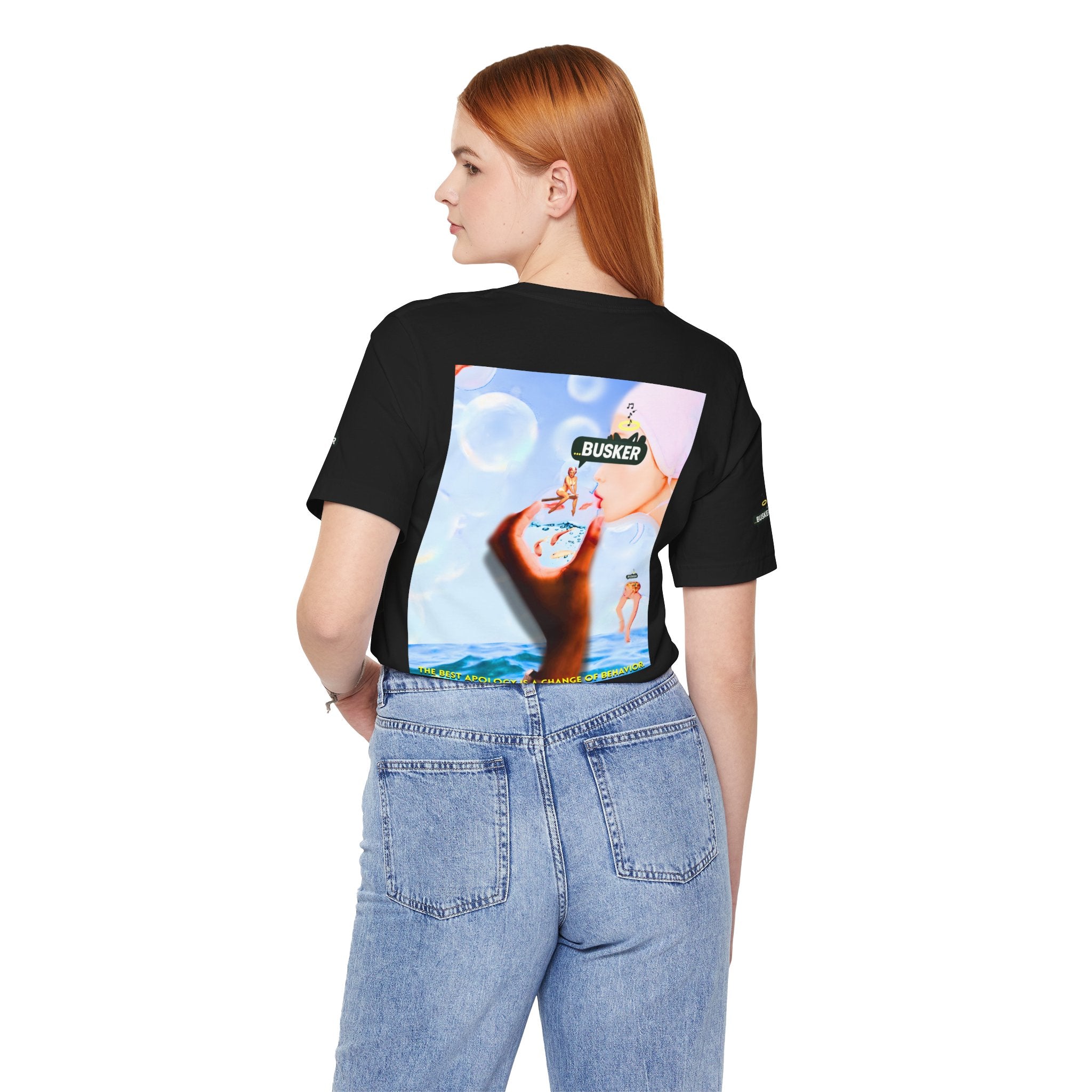 Busker Vibe Unisex Jersey Tee – Colorful Artistic Design for Summer Fun