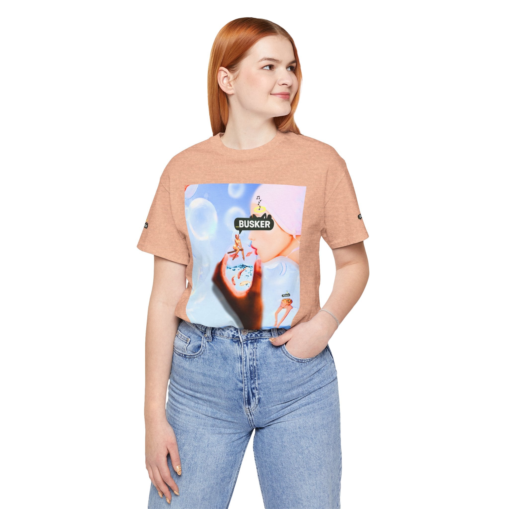 Busker Vibe Unisex Jersey Tee – Colorful Artistic Design for Summer Fun