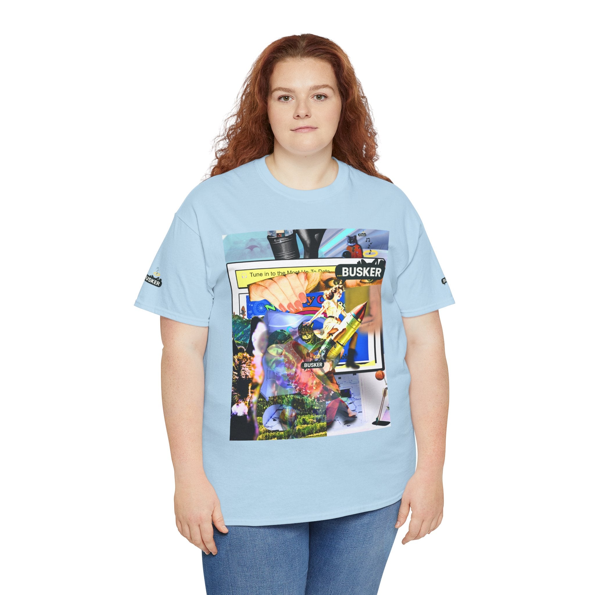 Cool Graphic Unisex Heavy Cotton Tee - 'Busker' Design