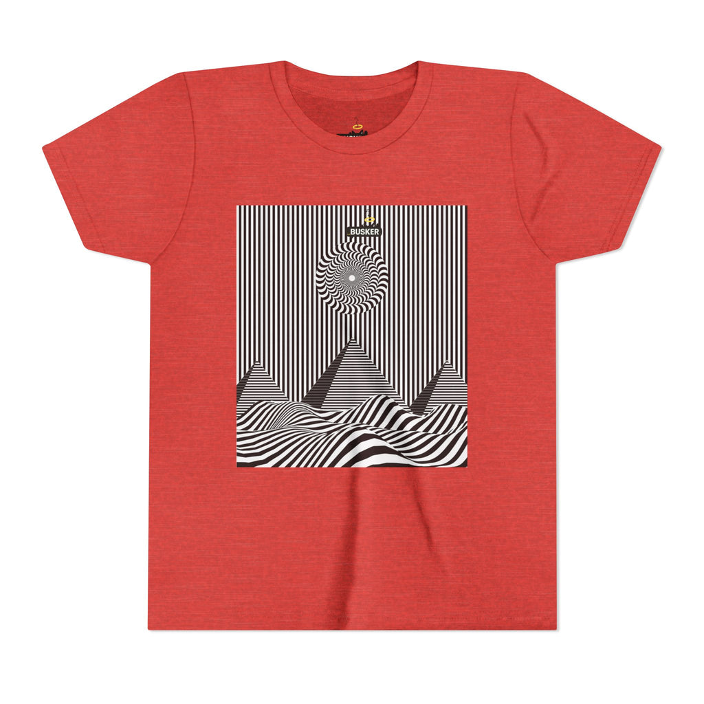 Stylish Youth Tee with Sunset Geometric Design, Summer Apparel, Kids Fashion, Gift for Birthdays, Fun Casual Wear, Graphic Tee