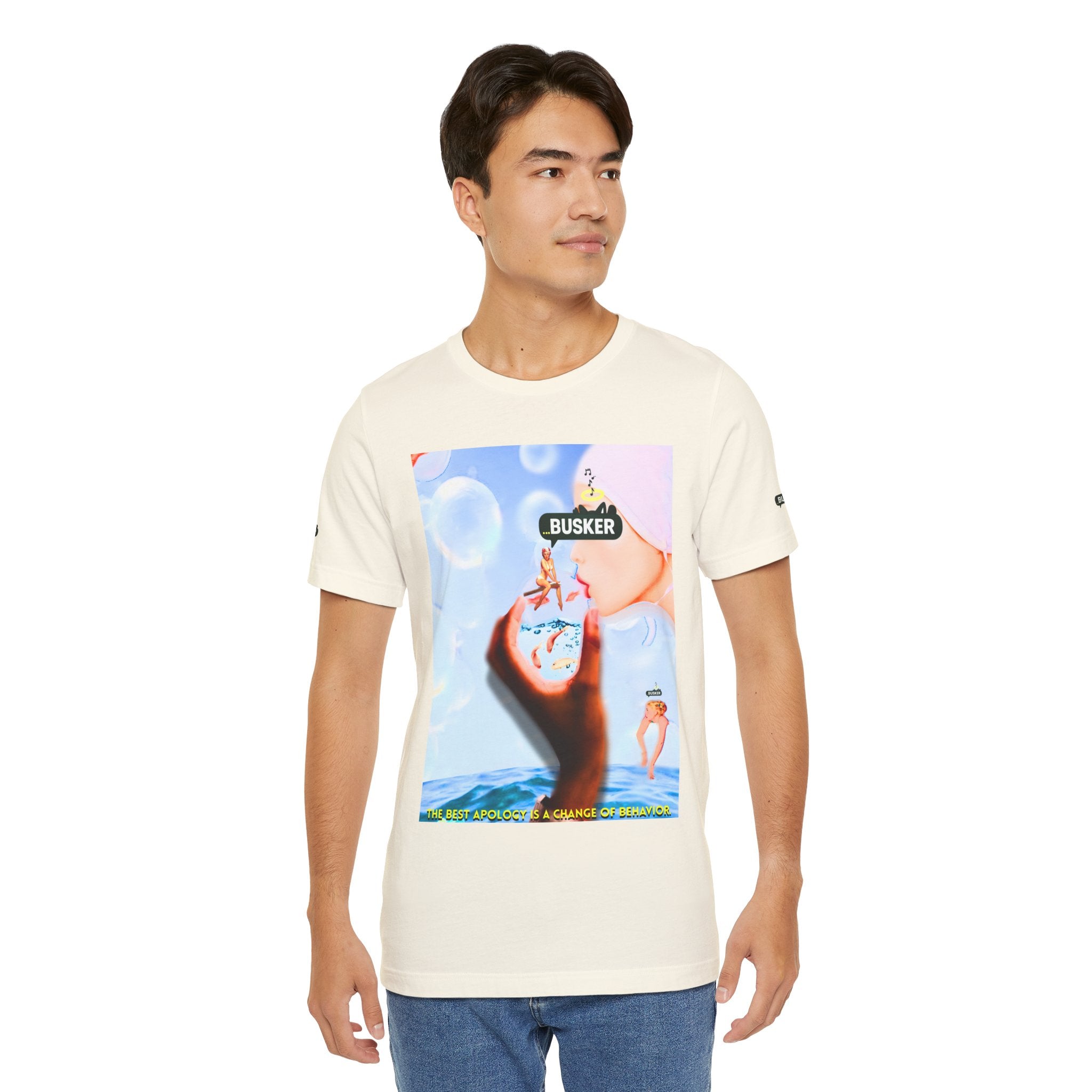 Busker Vibe Unisex Jersey Tee – Colorful Artistic Design for Summer Fun