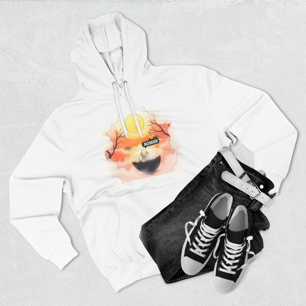 Cozy Three-Panel Fleece Hoodie | Sunset Design | Perfect for Fall, Festivals, Gifting, Casual Wear, Outdoor Adventures