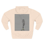 Busker Three-Panel Fleece Hoodie, Striped Design, Unisex Fashion Hoodie, Cozy Gift for Music Lovers, Street Performer Style