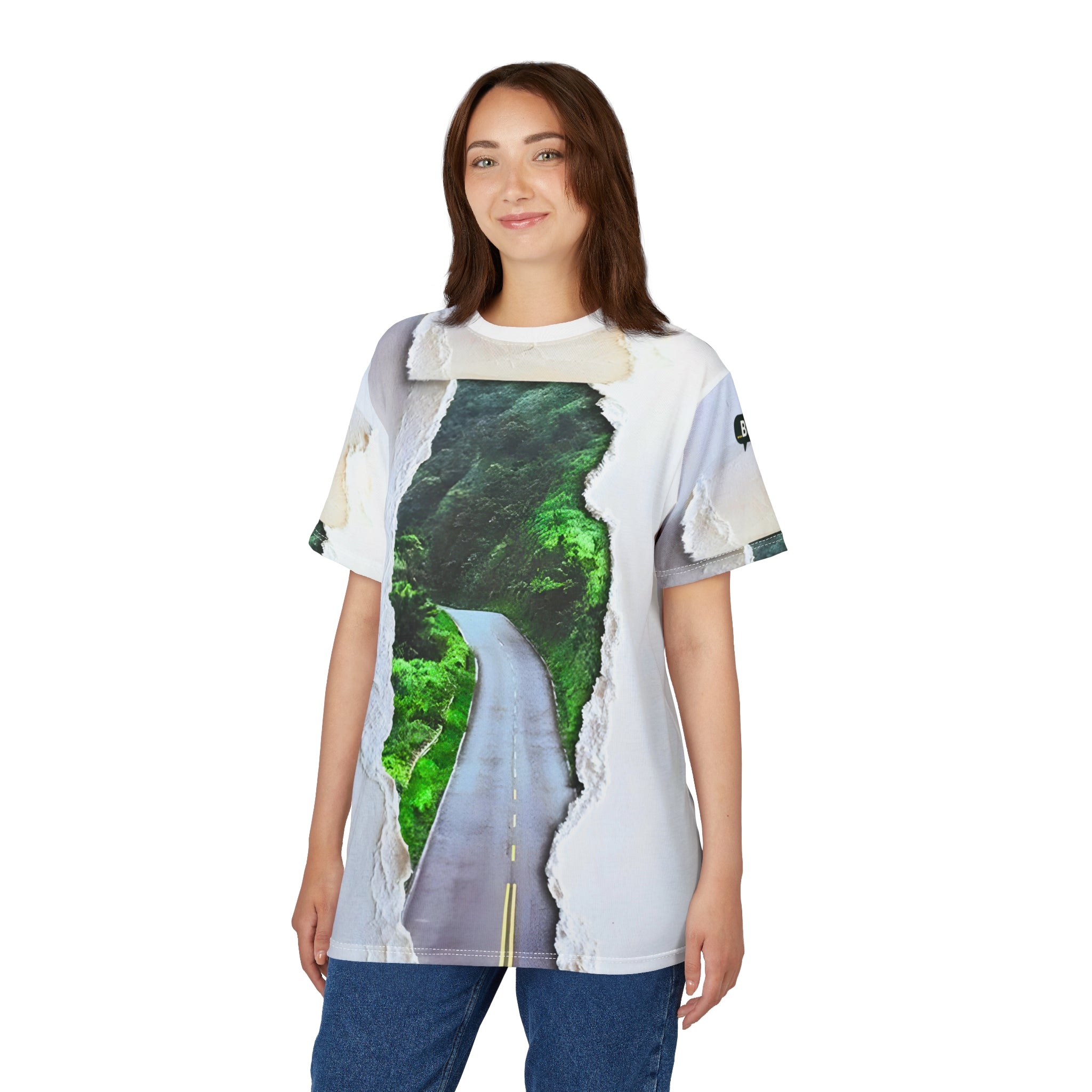 Scenic Road Unisex Tee, Nature Lover T-Shirt, Adventure Apparel, Travel Gift, Aesthetic Casual Wear