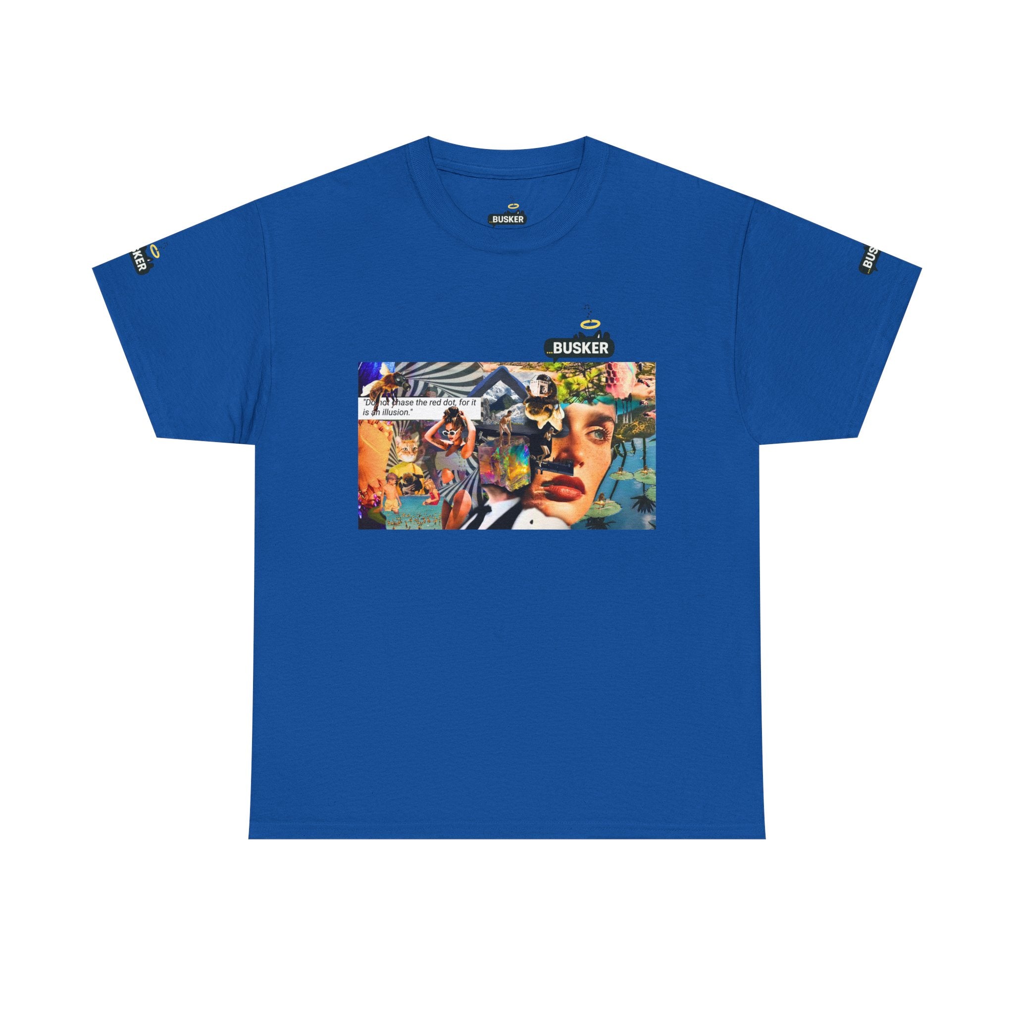 Artistic Unisex Heavy Cotton Tee - Vibrant Busker Design