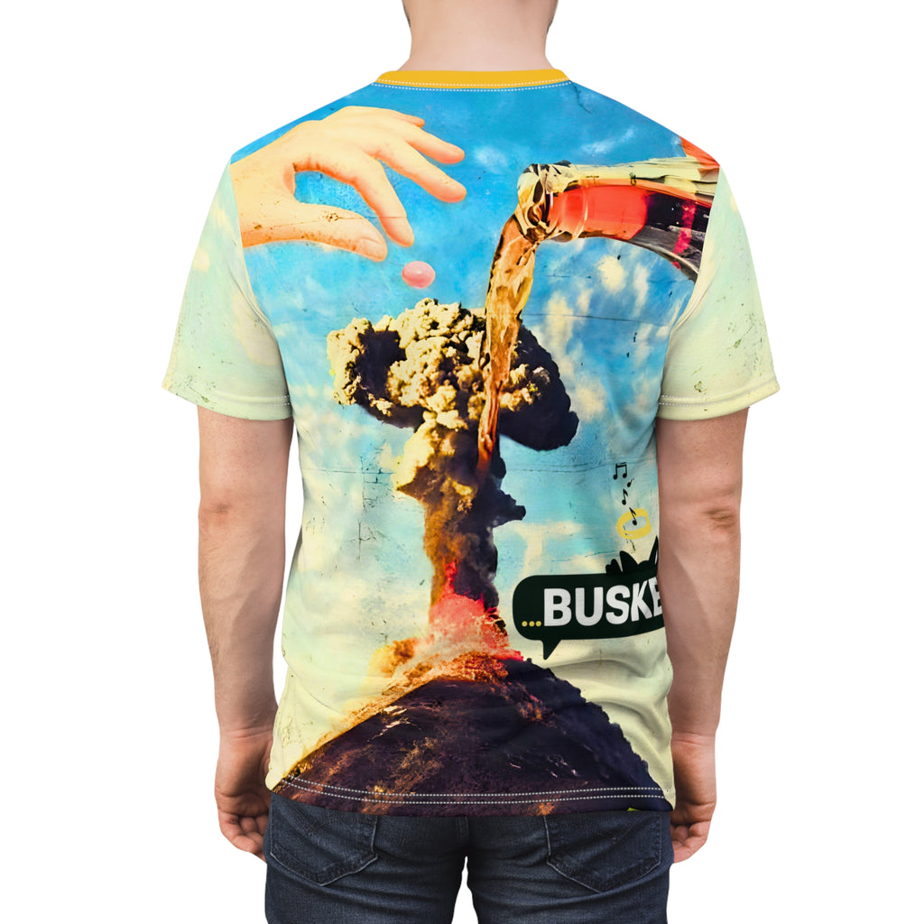 Unique Graphic Tee, Fun AOP T-Shirt, Youthful Streetwear, Urban Casual Wear, Perfect for Festivals, Summer Vibe Shirt