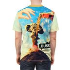 Unique Graphic Tee, Fun AOP T-Shirt, Youthful Streetwear, Urban Casual Wear, Perfect for Festivals, Summer Vibe Shirt