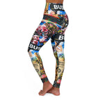 Trippy Farmer Busker Collage High-Waist Yoga Leggings — Vibrant Street-Art AOP