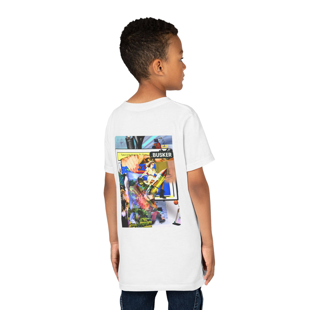 Colorful Youth Short Sleeve Tee - "Busker" Graphic Art Top