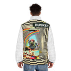 Men's Abstract Art Puffer Jacket - Colorful AOP Design