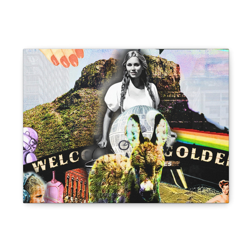 Artistic Stretched Canvas Print - 'Welcome to Golden' Collage