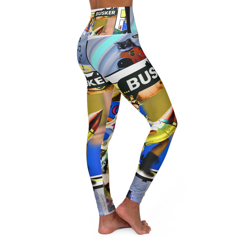 Vibrant High Waisted Yoga Leggings - Colorful AOP Design for Active Lifestyle