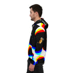 Colorful Space Cat Hoodie, Trendy Athletic Hoodie, Fun Streetwear, Unique Gift for Cat Lovers, Quirky Casual Wear