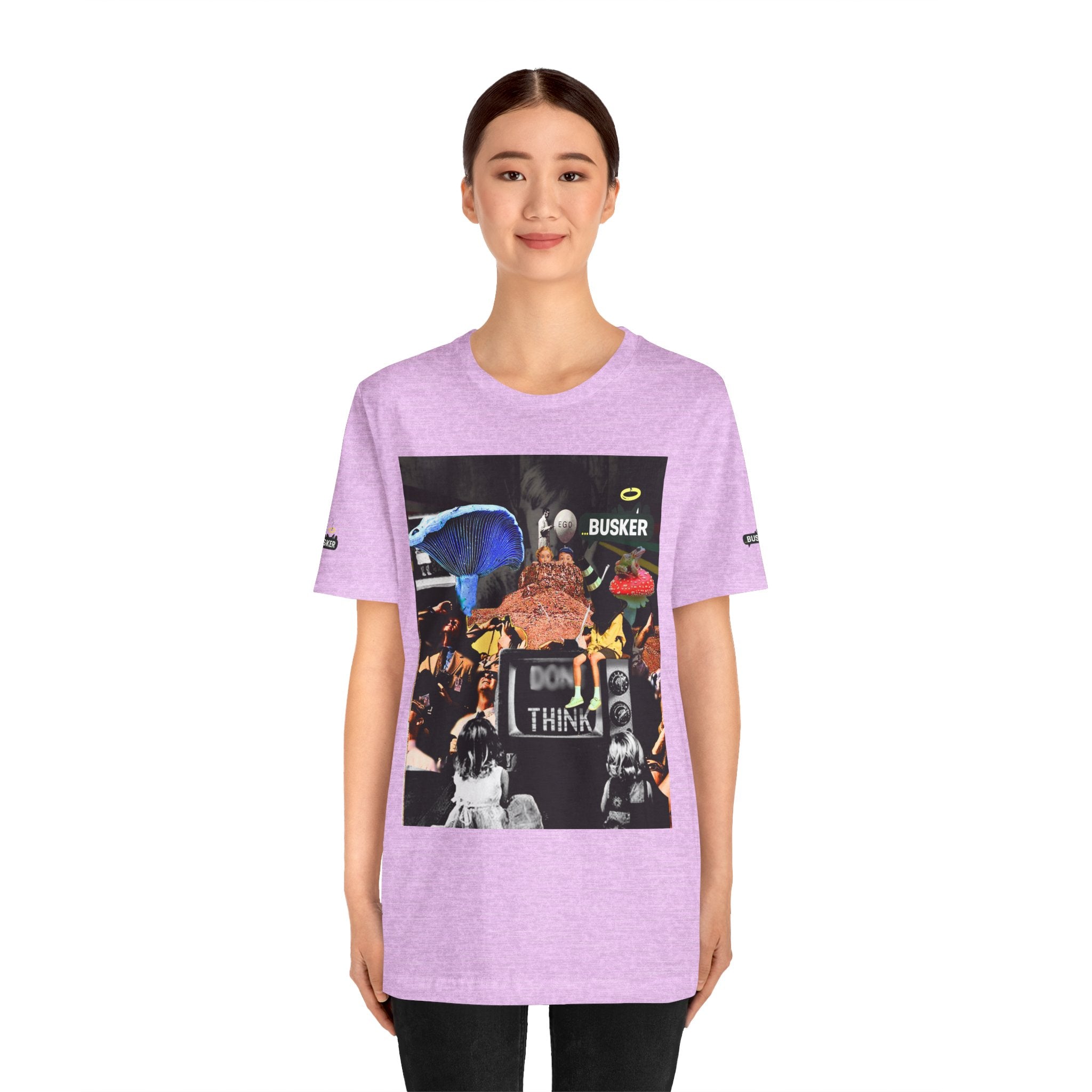 Creative Unisex Graphic Tee - 'I Don't Think' Busker Design