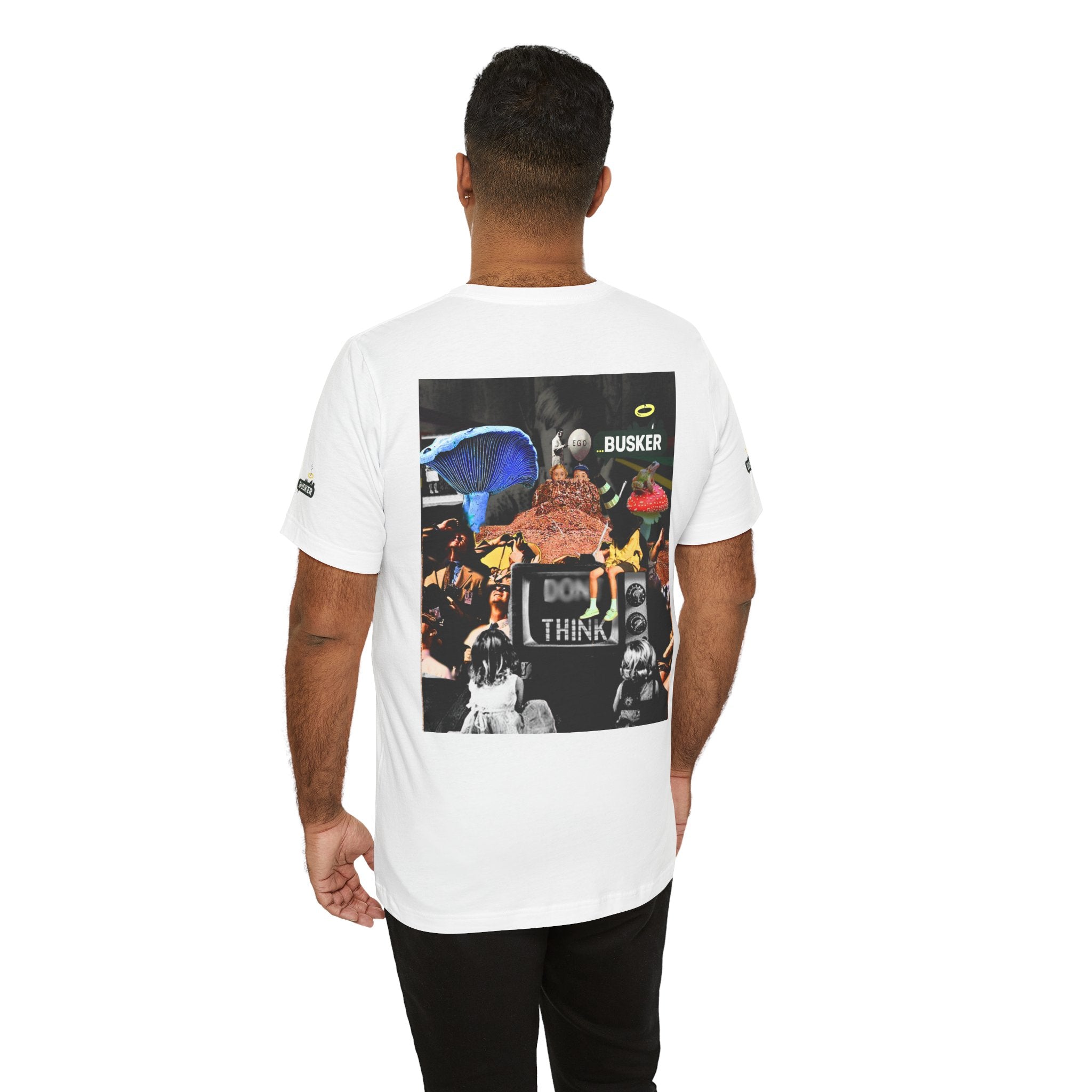 Creative Unisex Graphic Tee - 'I Don't Think' Busker Design