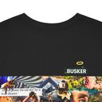 Artistic Unisex Heavy Cotton Tee - Vibrant Busker Design