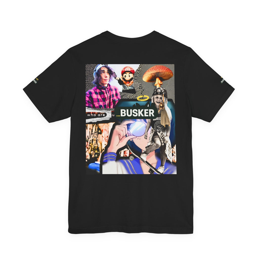 Busker Vibe Unisex Tee - Music & Art Collage Design