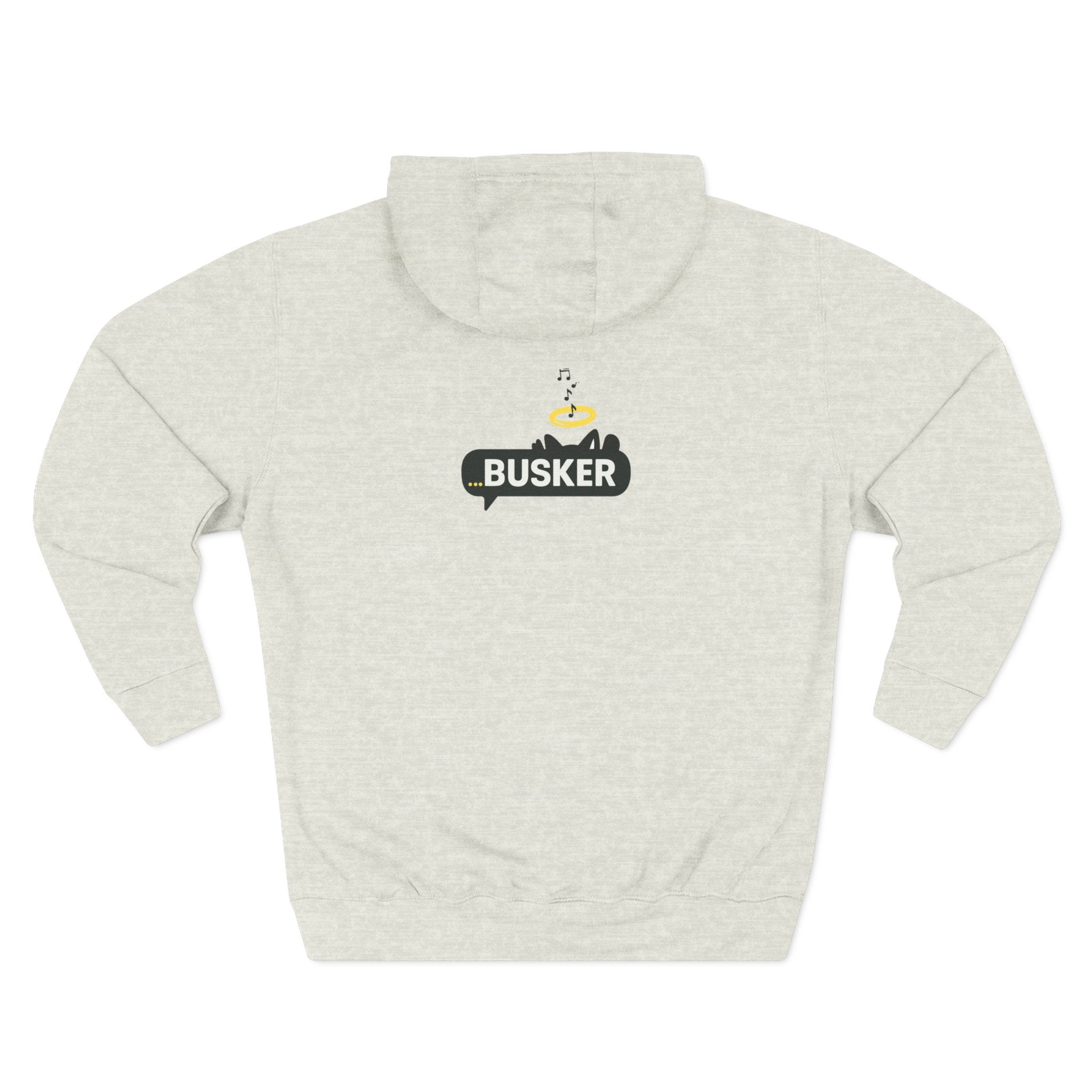 Busker Fleece Hoodie - Cozy Street Art Inspired Hoodie for Music Lovers, Casual Wear, Gift for Musicians, Concert Attire, Relaxed Fit