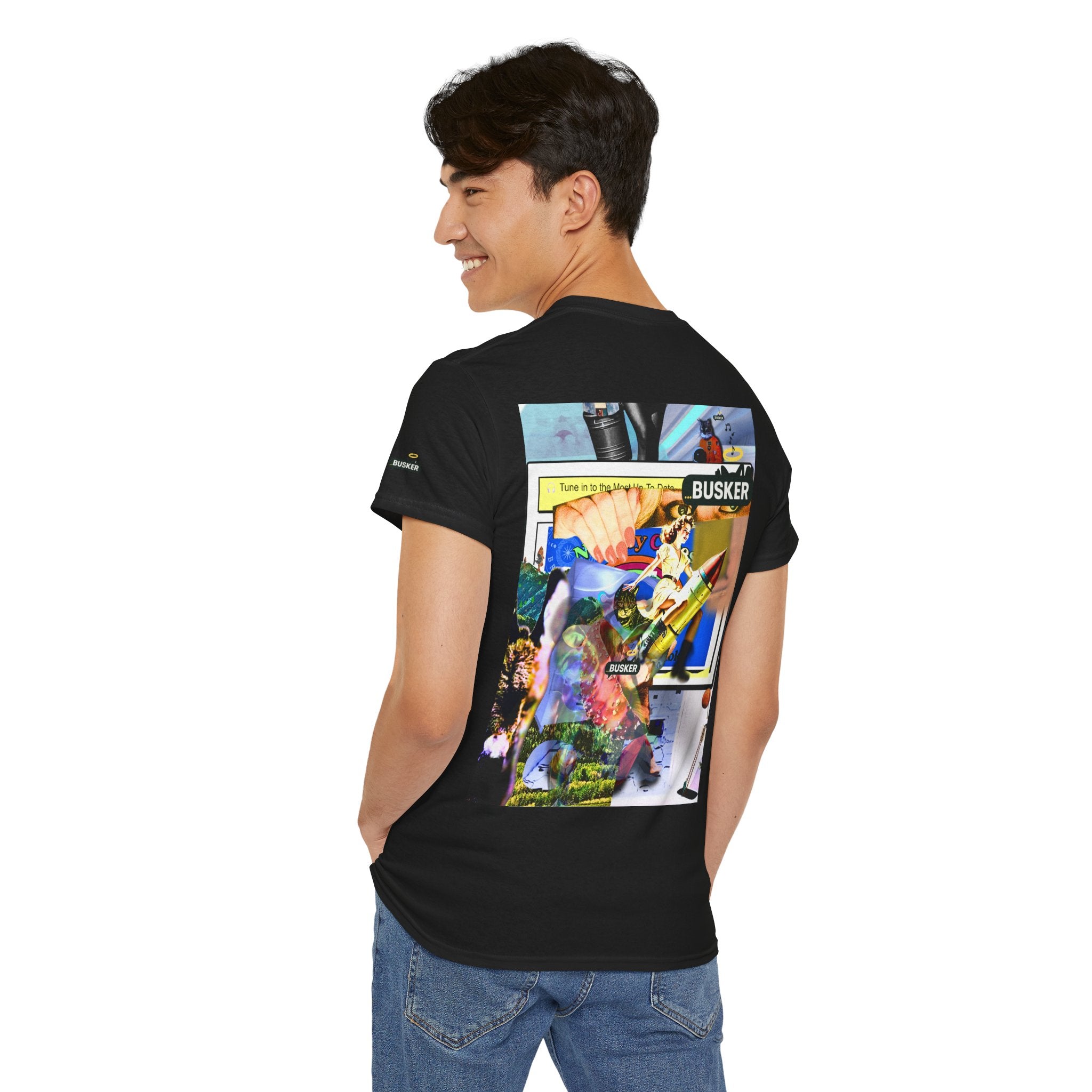 Cool Graphic Unisex Heavy Cotton Tee - 'Busker' Design