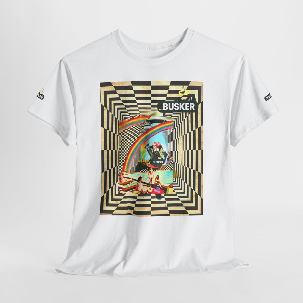 Retro Busker Graphic Tee - Unisex Heavy Cotton