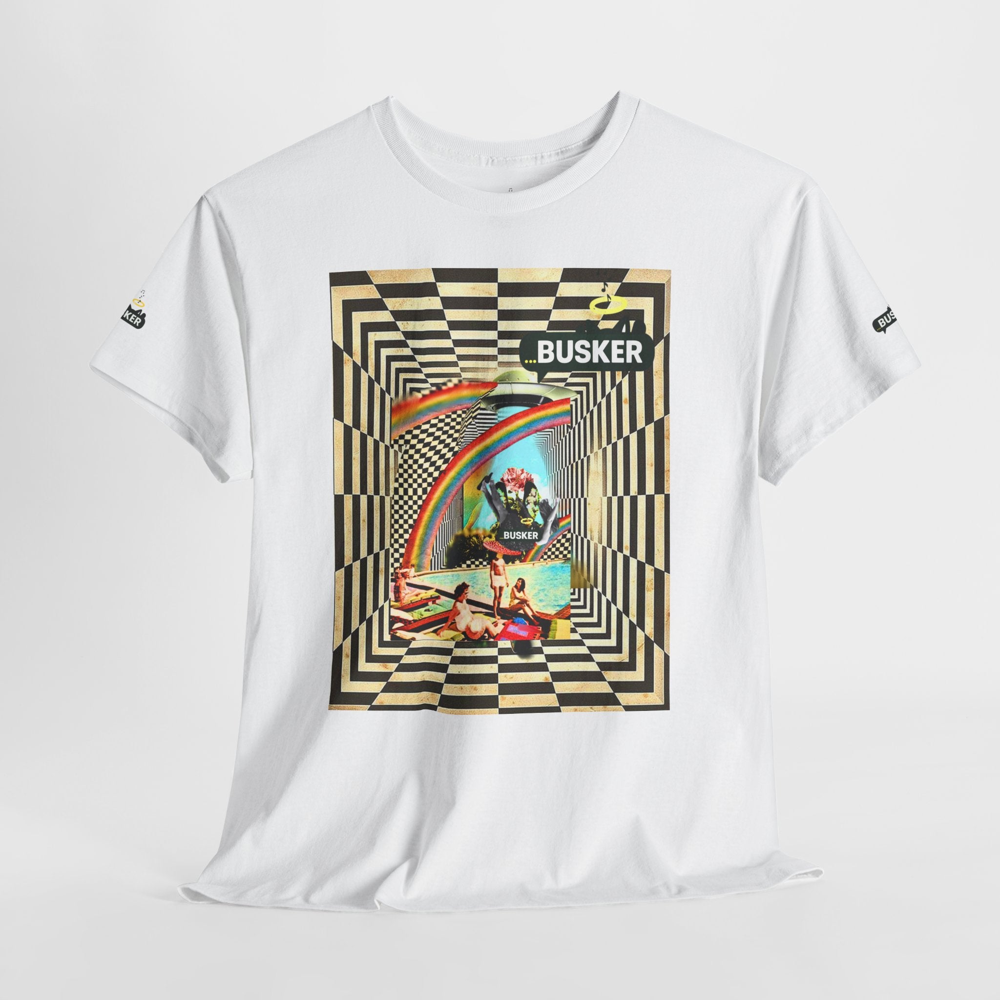 Retro Busker Graphic Tee - Unisex Heavy Cotton