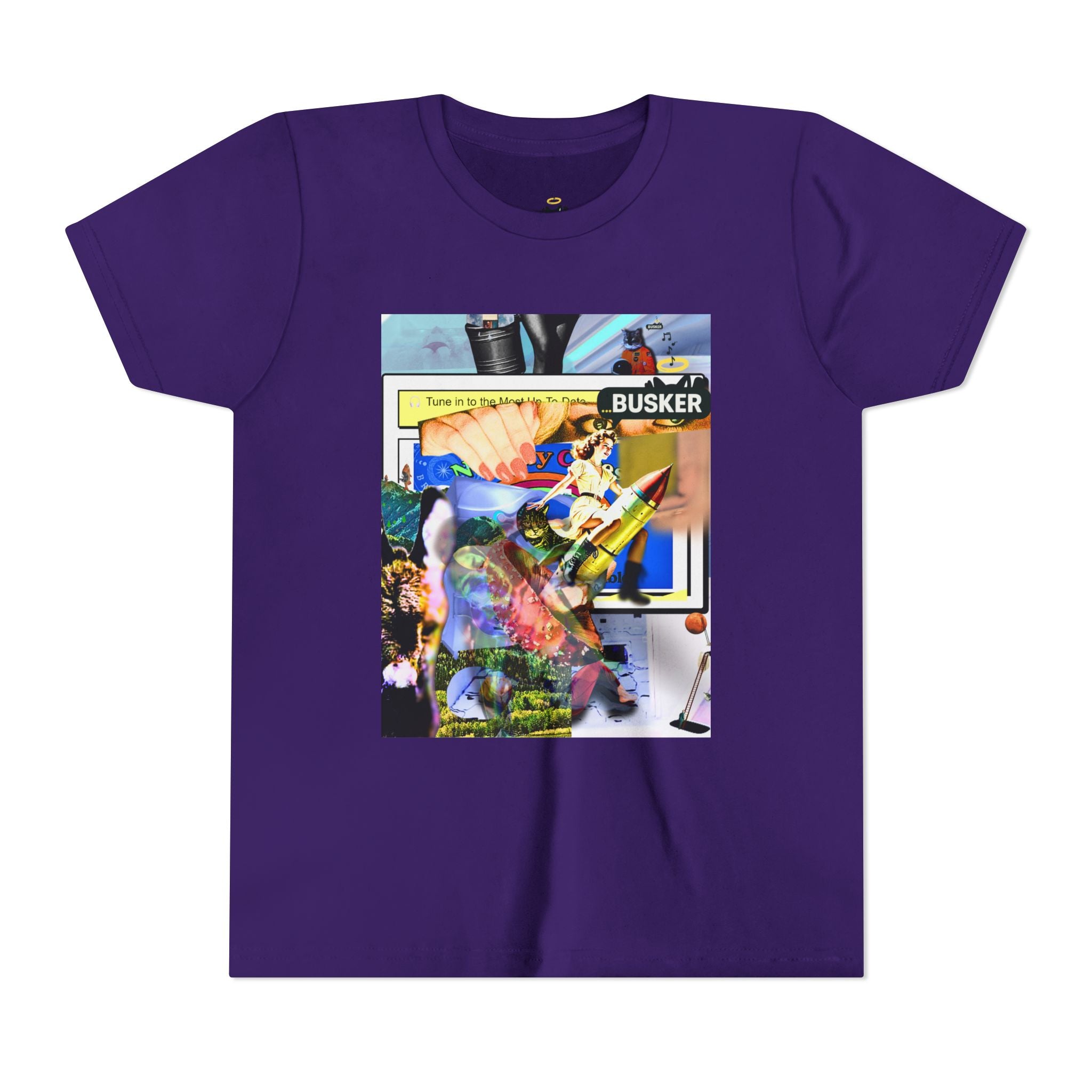 Colorful Youth Short Sleeve Tee - "Busker" Graphic Art Top