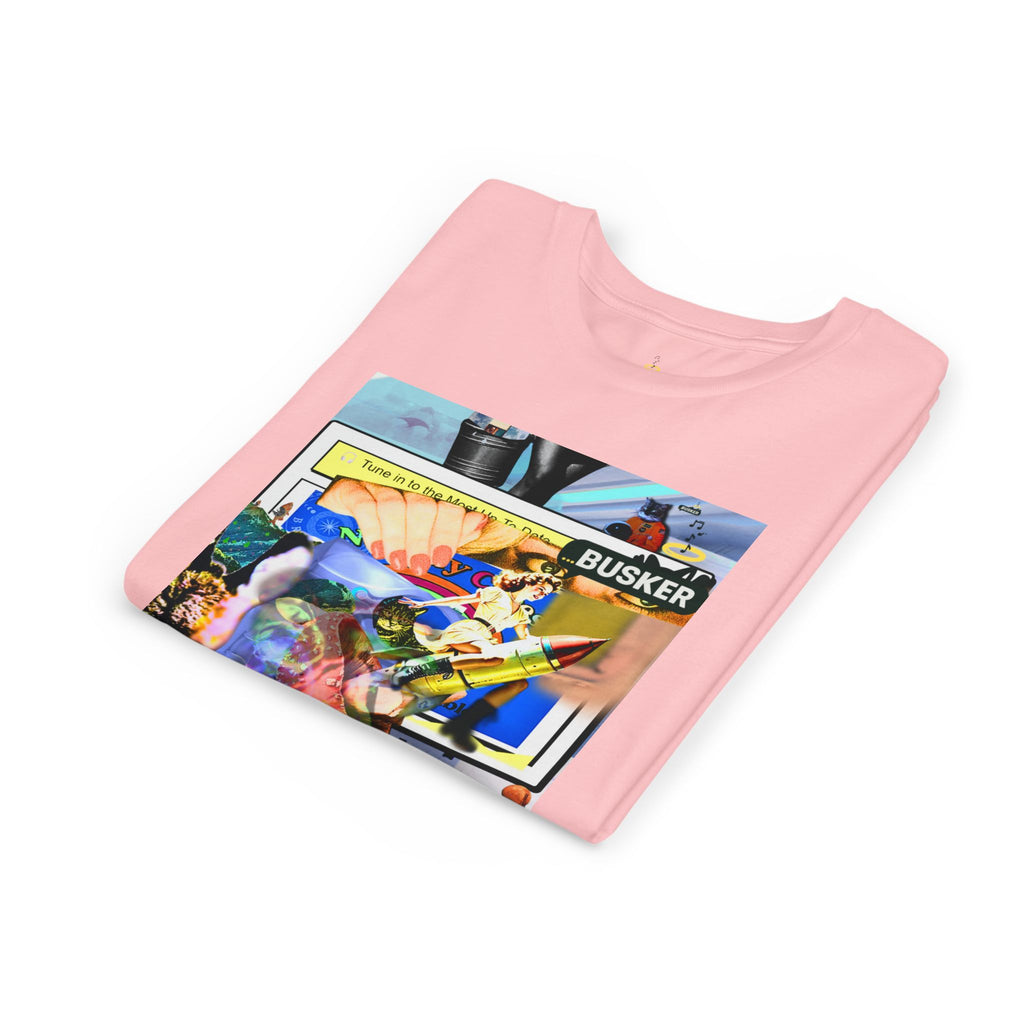 Colorful Youth Short Sleeve Tee - "Busker" Graphic Art Top