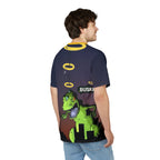 Rooftop Dino Busker Tee | Fun Graphic Shirt for Music Lovers, Festivals, Retro Style, Unisex T-Shirt, Unique Gift Idea