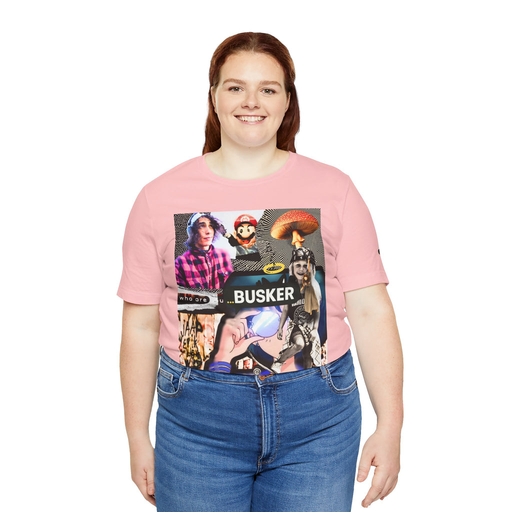 Busker Vibe Unisex Tee - Music & Art Collage Design