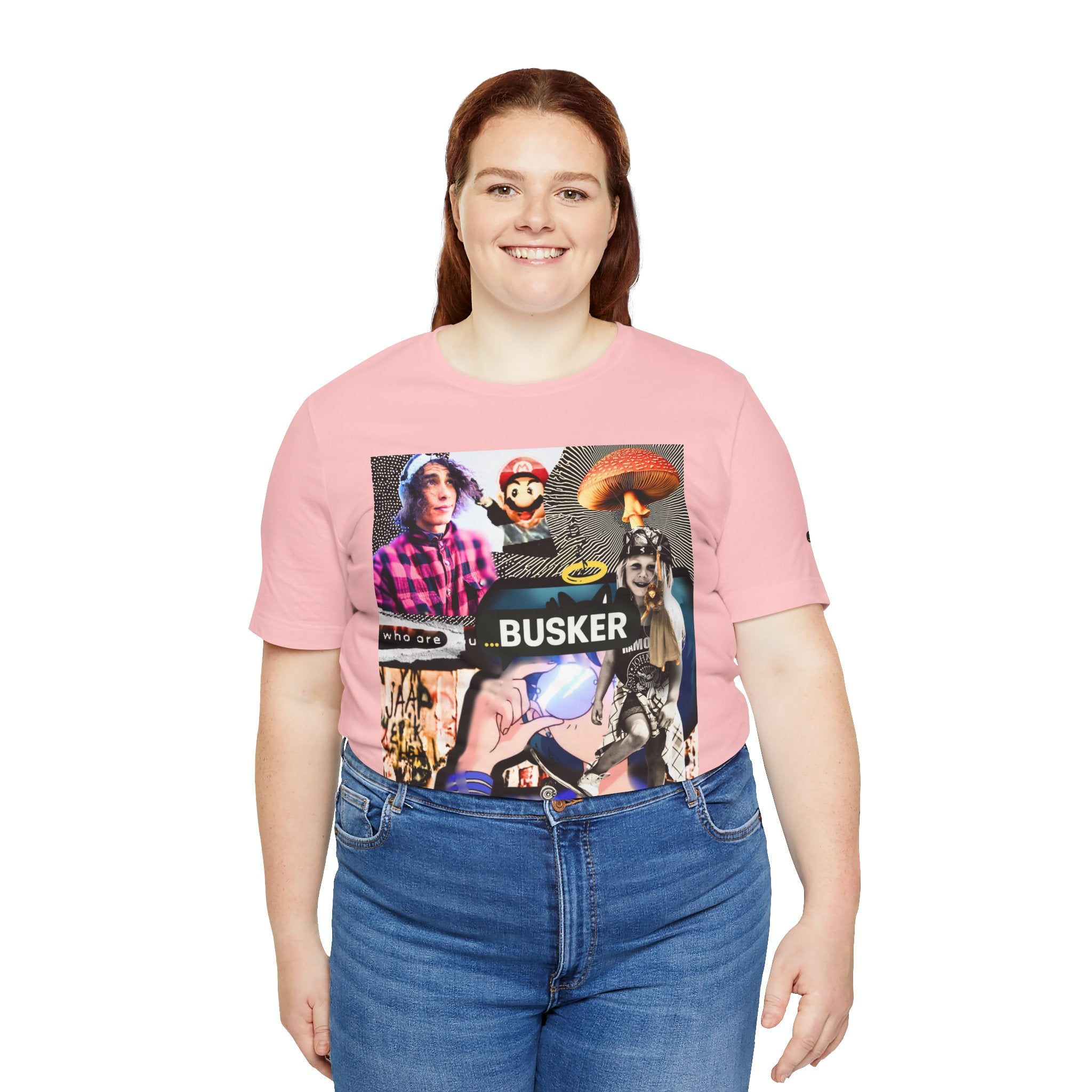 Busker Vibe Unisex Tee - Music & Art Collage Design