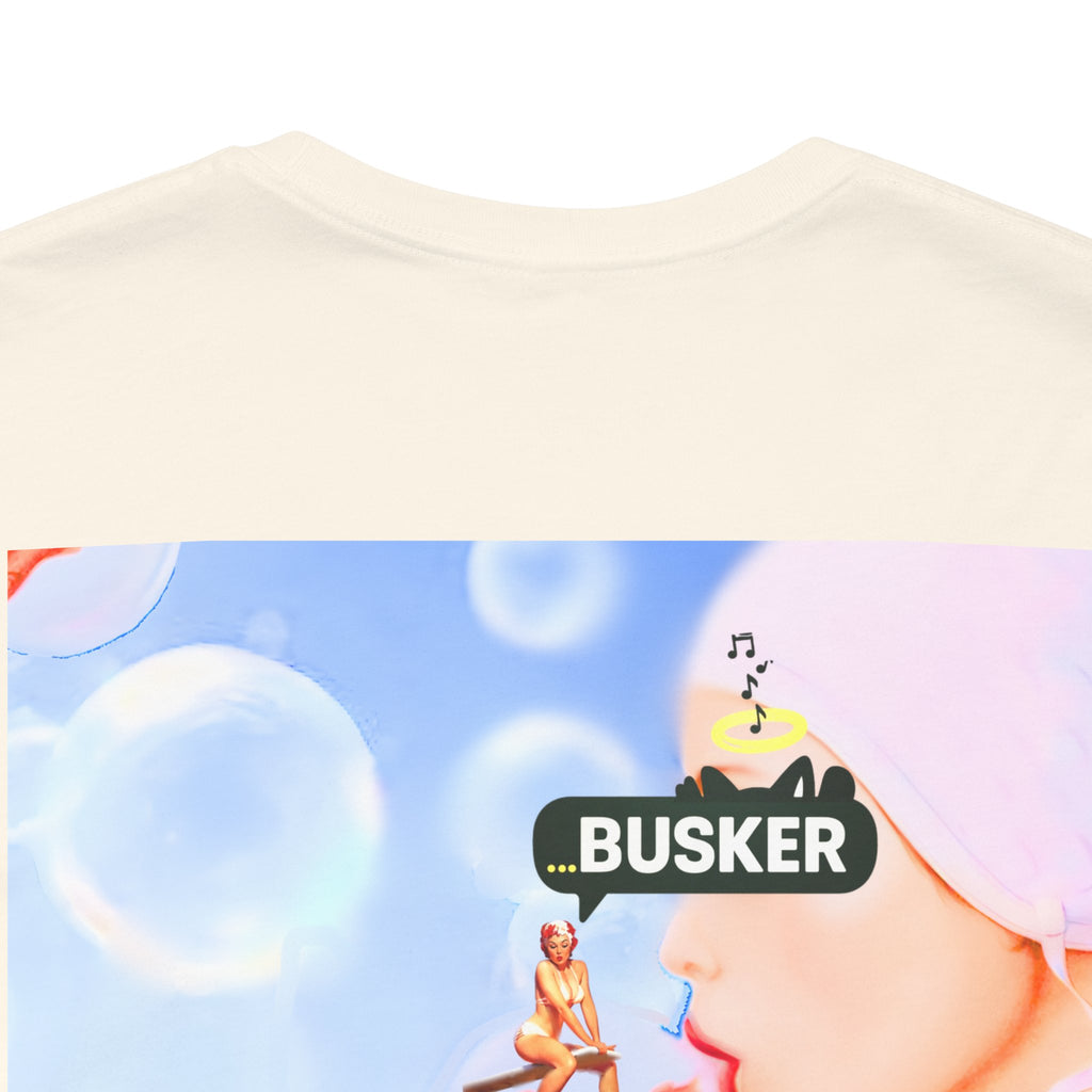 Busker Vibe Unisex Jersey Tee – Colorful Artistic Design for Summer Fun