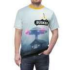 Cool Graphic Tee for Music Lovers | UFO Busker Design, Unique T-Shirt, Music Festival Wear, Quirky Gift, Unisex Casual Wear