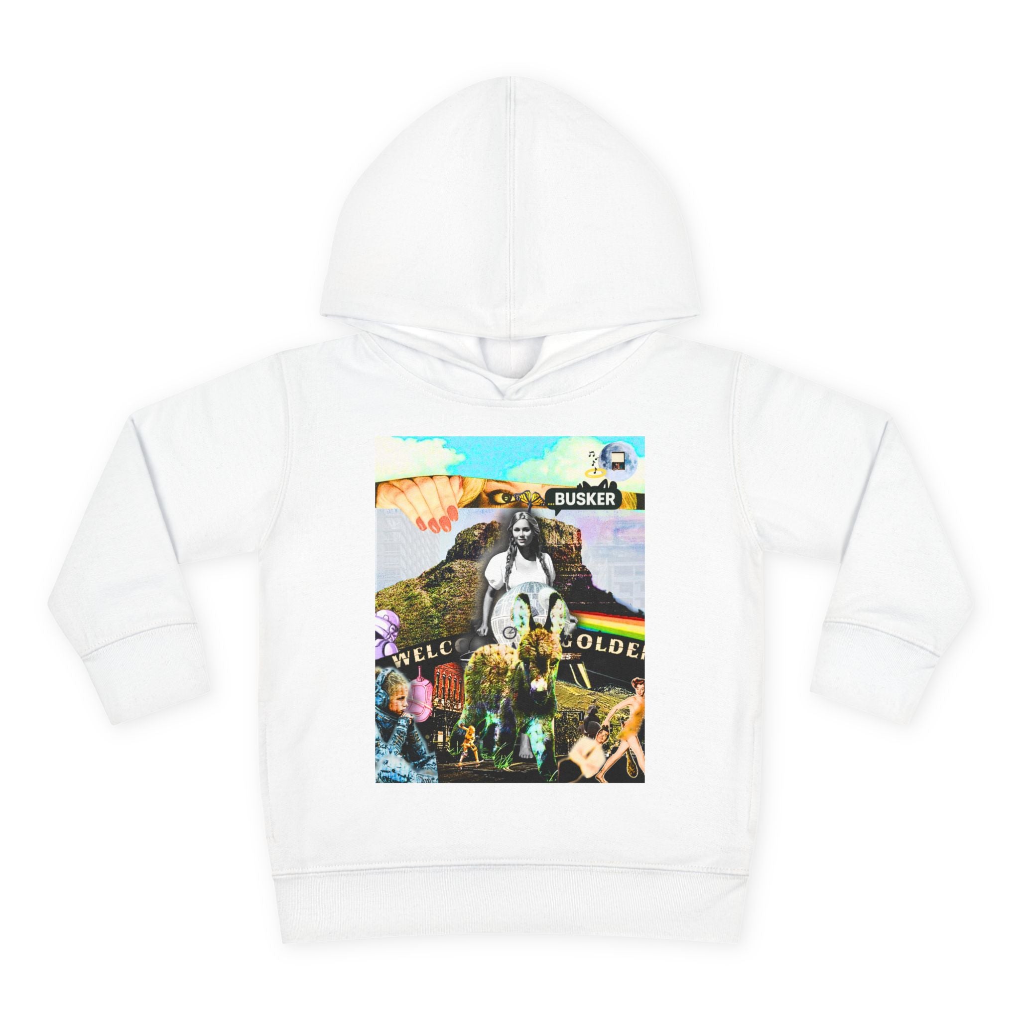 Colorful Toddler Pullover Fleece Hoodie - Fun Cartoon Design for Kids