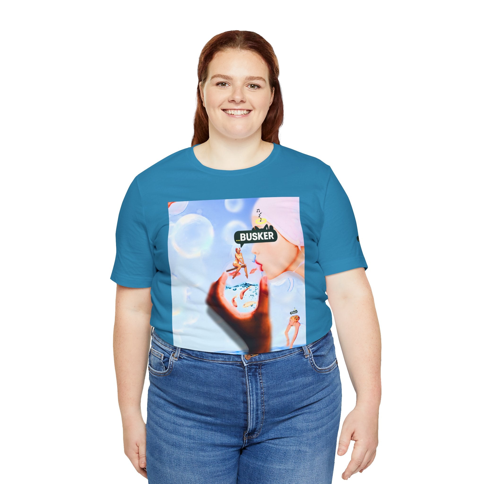 Busker Vibe Unisex Jersey Tee – Colorful Artistic Design for Summer Fun